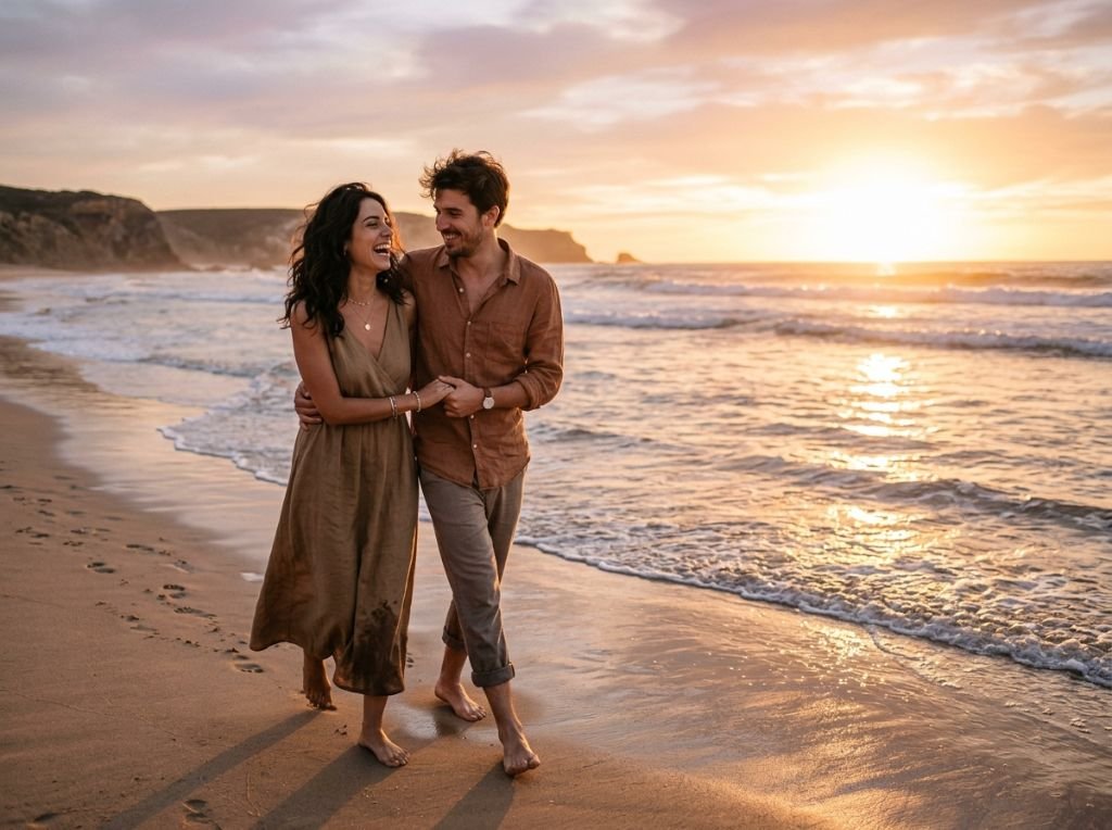 A stylish, intimate couple wal - 7 Subtle Shifts That Turn 'Casual Dating' Into a Committed Relationship Naturally