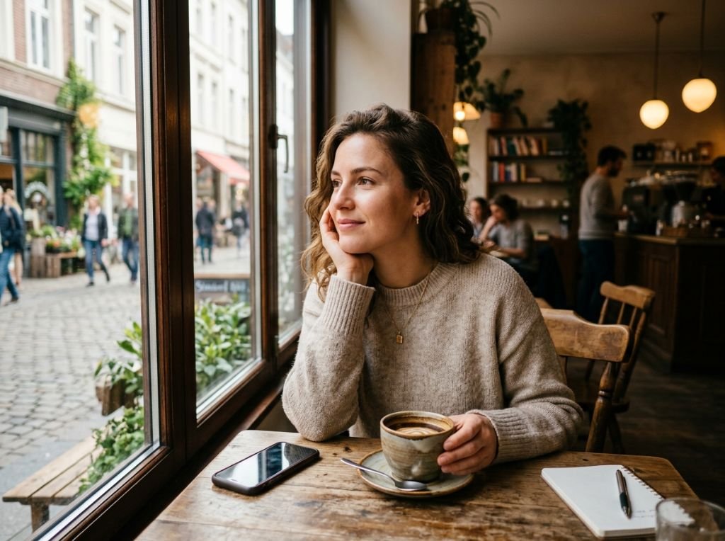 A confident, serene woman sitt - How To Stop Being The Woman Who Always Chases: Reclaiming Your Power and His Interest