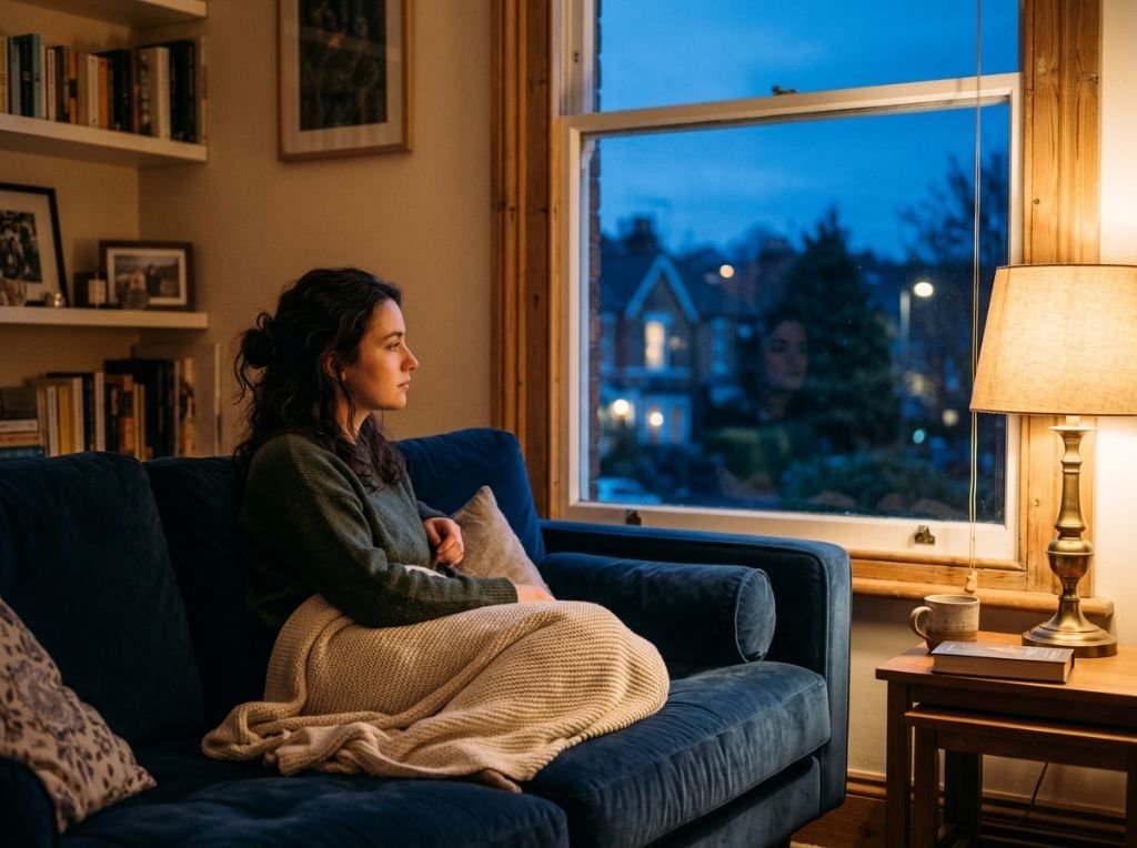 A woman sitting on a velvet so - Signs You Are a Placeholder Girlfriend: 12 Red Flags He’s Just Passing Time
