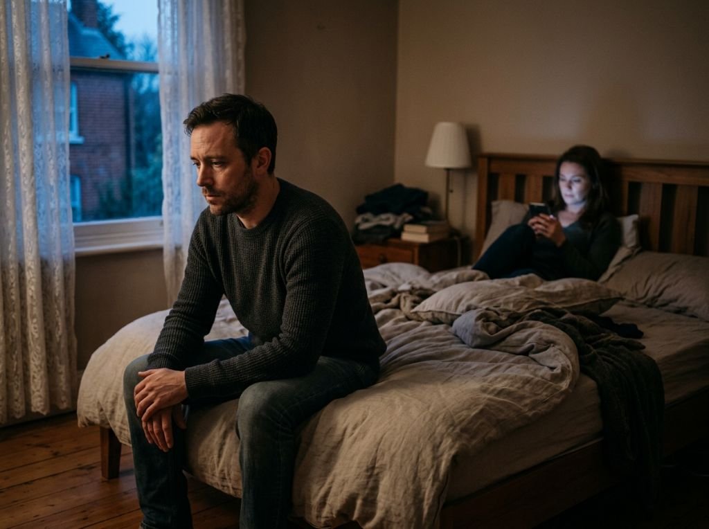 A thoughtful man sitting on th - What It Means When a Man Goes Quiet After an Argument (And How to Handle the Silence)