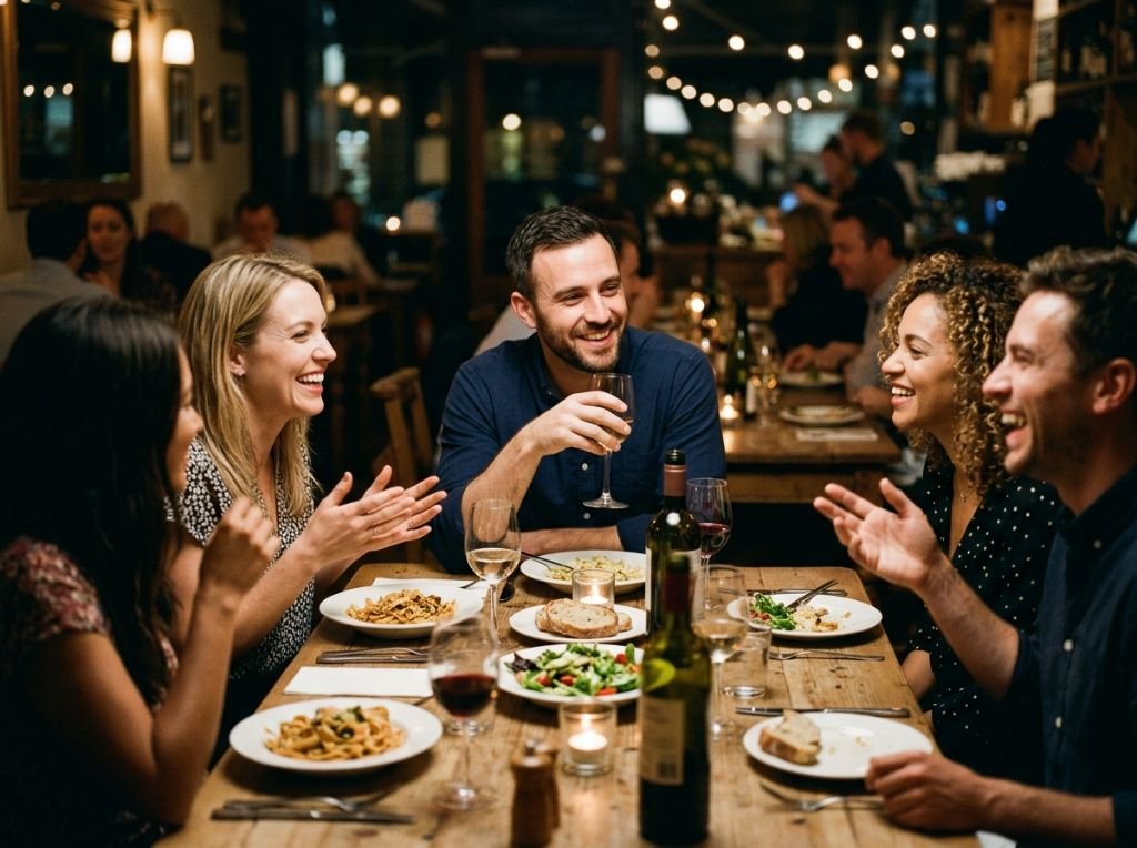 A candid shot of a couple at a - Why He Acts Hot and Cold After Meeting Your Friends: The Psychology of Social Pressure