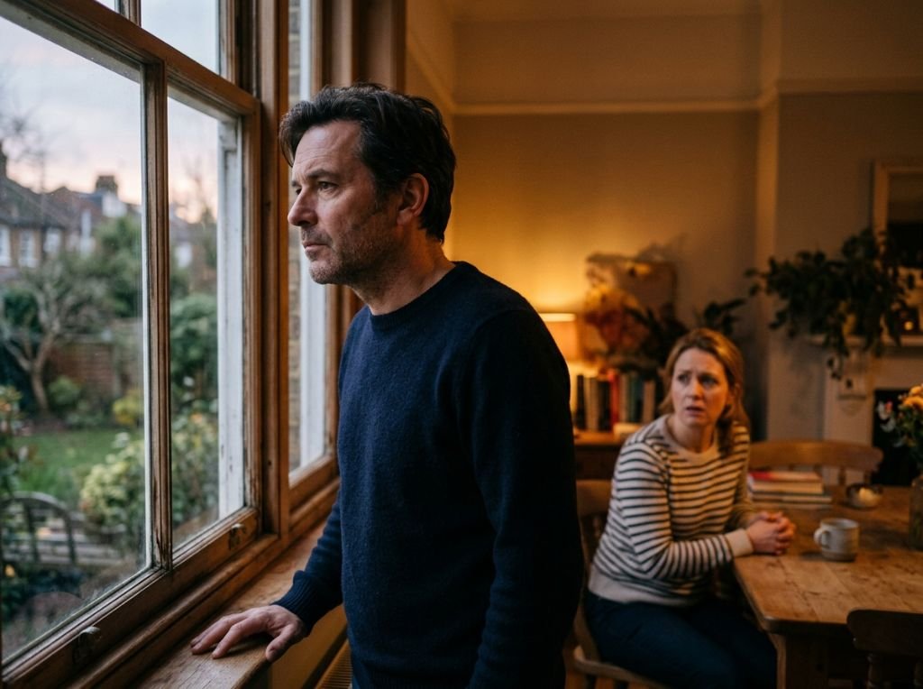 A thoughtful man looking out o - Why He Says He Is Fine When He Is Clearly Not: 7 Reasons Men Shut Down