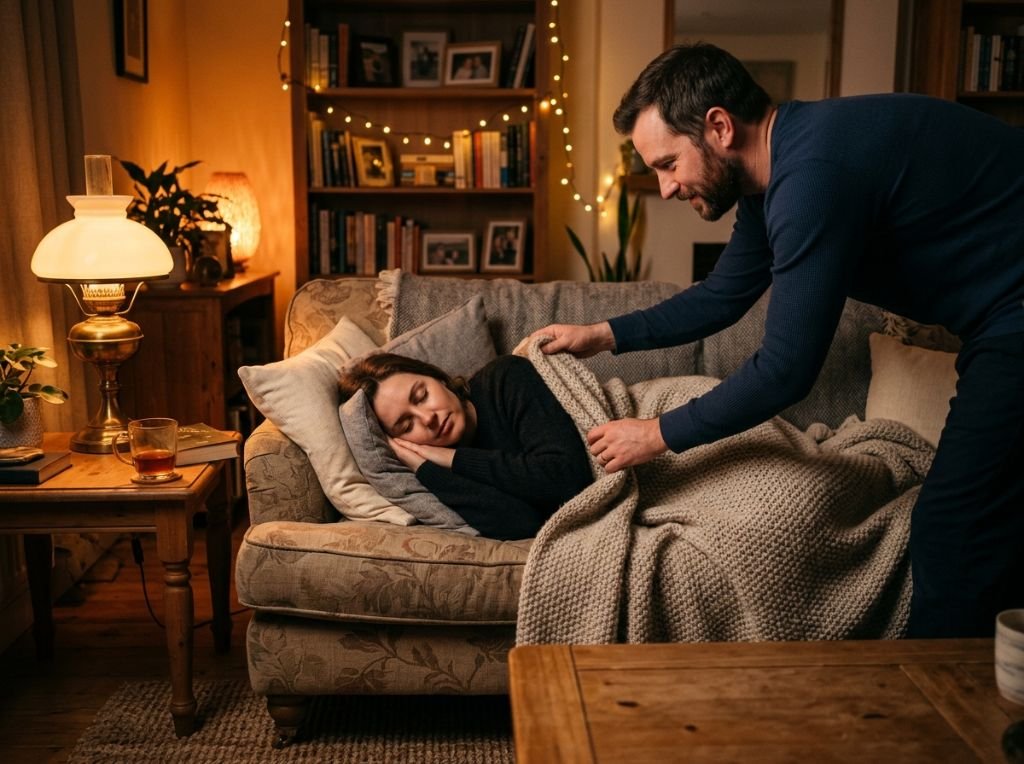 A cozy, dimly lit living room | How Men Fall In Love Differently Than Women: Decoding the Male Hear A cozy, dimly lit living room - How Men Fall In Love Differently Than Women: Decoding the Male Heart