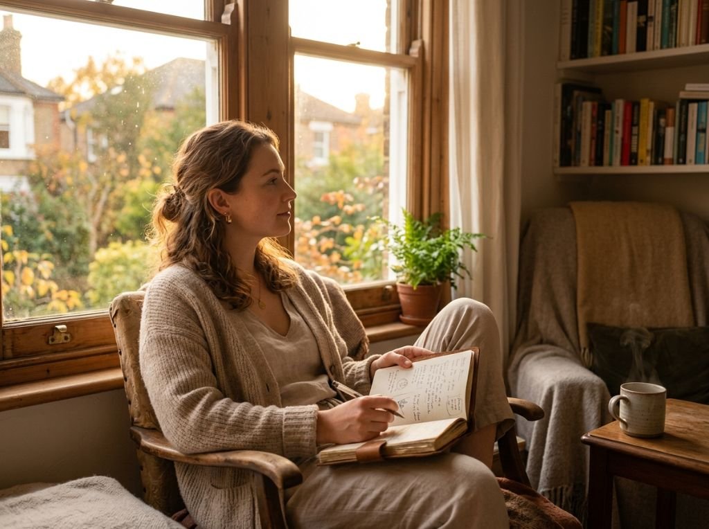 A woman sitting by a window du - How To Move On When You Still Love Him: A Gentle Guide to Healing