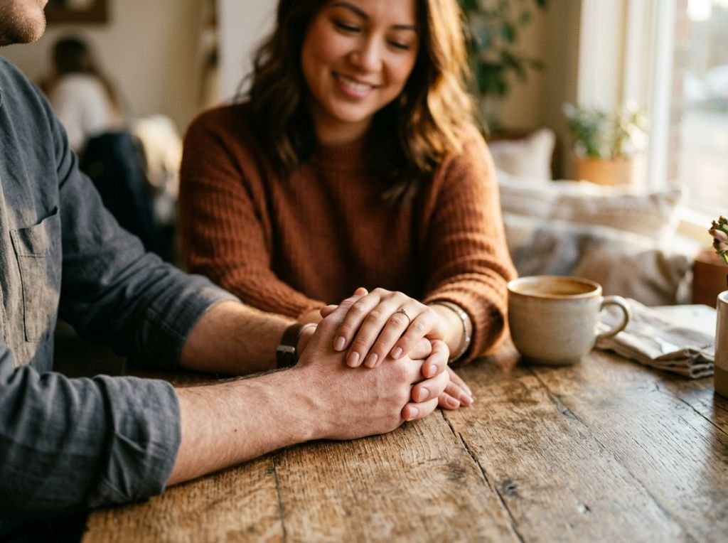 A close-up of two people holdi - The 'I Hear You' Method: How to De-Escalate Any Argument Without Giving In